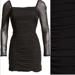 Leith ruched body-con mini dress